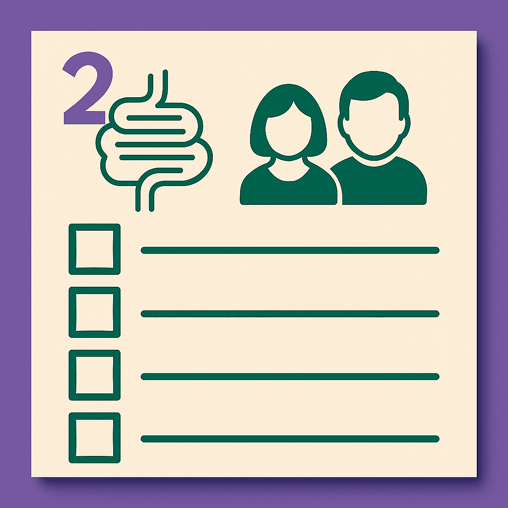 Checklist illustration with profiles and abstract brain design