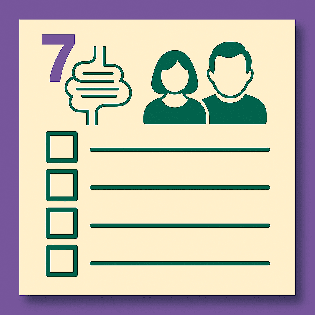 Checklist with icons and number seven